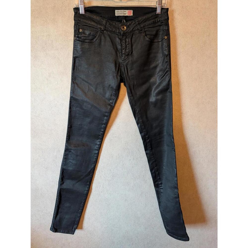 PLEIN SUD black coated skinny jeans sz 8